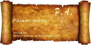 Pázmán Anita névjegykártya